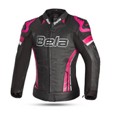 BELA ROCKET CHAQUETA MUJER PIEL NEGRO ROSA – Maximomoto ES