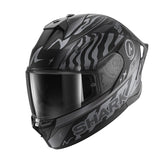 SHARK SKWAL CUP SPEED-FANCY Mat NEGRO Anthra Plata Casco De Moto