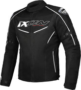 Giacca da moto in tessuto da uomo IXON FLICKER Bianco Nero – Maximomoto ES
