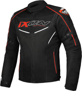 Giacca da moto in tessuto da uomo IXON FLICKER Nero Bianco Rosso – Maximomoto ES