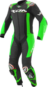 Macacão de couro preto e verde para motociclismo para homem IXON VORTEX 3 – Maximomoto ES