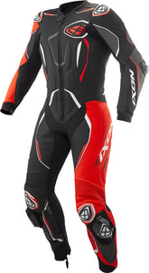 IXON DEMON 1 PIECE MEN'S MOTORCYCLE SUIT BLACK RED WHITE LEATHER – Maximomoto ES