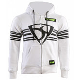 MUGENRACE H-MNR-2488 Shield Sudadera capucha cremallera Blanca