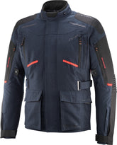 IXON MIDGARD Waterproof Adventure Motorcycle Textile Jacket Navy Blue Red – Maximomoto ES