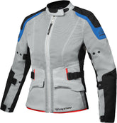 IXON M-NJORD Women's Textile Jacket Light Gray Blue Bright Red – Maximomoto ES