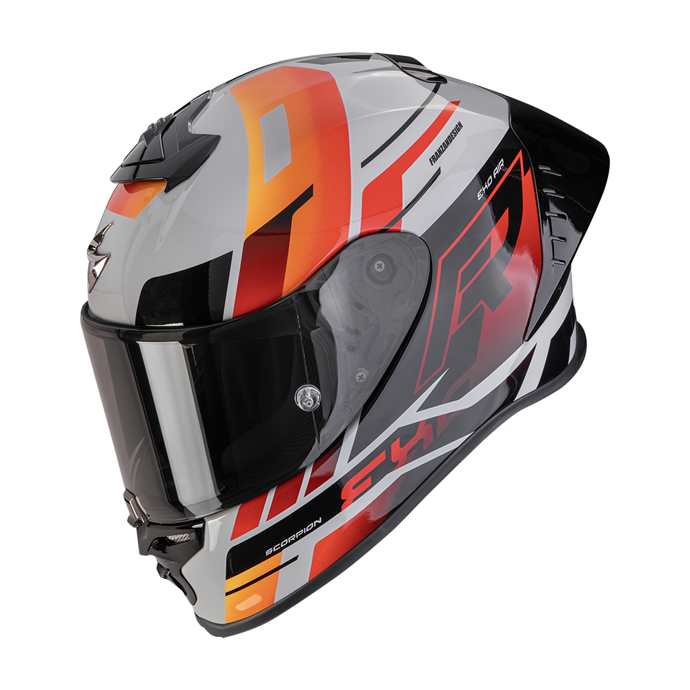 SCORPION EXO-R1 EVO II AIR ADRENALINE MOTORCYCLE HELMET Grey-Red-Orang – SECURTEX MOTOR S.L (t/a MaximoMoto)
