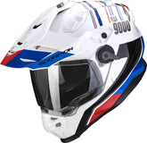 SCORPION ADF 9000 AIR DESERT Aventura Moto Casco Blanco Azul Rojo - CASCO