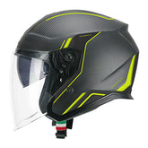 CGM 136X RNA PRO STREET JET CASCO MOTO CARBON GIALLO FLUO OPACO