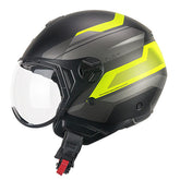 CGM 167K FLO CITY Jet Casco Negro Amarillo Fluo Mate conformado