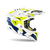 AIROH AVIATOR 3 SPIN Motocicleta Tierra Casco Amarillo Azul Brillo