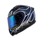 Capacete integral para motociclista KAPPA KV56, preto néon e azul. – Maximomoto ES