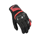 Luvas de couro para motociclismo MACNA CHIZU, pretas e vermelhas. – Maximomoto ES
