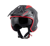 Casque KAPPA KV45 Trial Gemini Jet Urban Touring Noir mat Rouge – Maximomoto ES