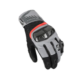 Luvas em pele para motociclismo MACNA CHISU, cinzento, preto e vermelho. – Maximomoto ES