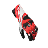 Luvas em pele para motociclismo MACNA PROTEGO para homem, nas cores branco, vermelho e preto. – Maximomoto ES