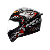 AGV K1 S LYZARD CASCO INTEGRAL DE MOTOCICLETA NEGRO MATE GRIS ROJO