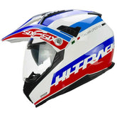 CGM 666S TWIN HITRACK Casco Integral Adventure Blanco Azul Rojo - CASCO