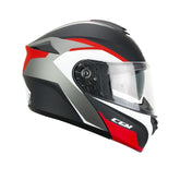 CGM 568G BER DRESDA Moto Modular Casco Negro Rojo Mate