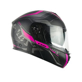 CGM 569G C-MAX CITY Moto Casco Modular Negro Fluorescente Mate Fucsia