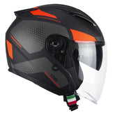 CGM 136G DNA GALAXY JET CASCO MOTO NERO ARANCIONE FLUO OPACO - CASCO
