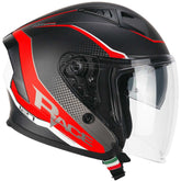 CGM 127G DEEP RACE ABATIBLES CASCO JET GRAFITE ROSSO OPACO - CASCO