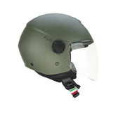 CGM 167A FLO MONO Abierto Scooter Casco Verde Mate Largo