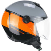 Capacete de moto CGM 167R FLO STEP JET cinzento e laranja comprido – Maximomoto ES