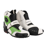 BELA - Botas Faster em Pele Branco/Verde – Maximomoto ES