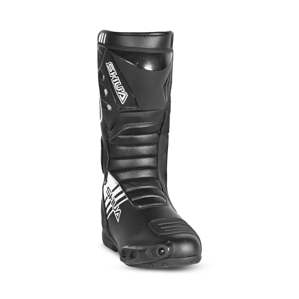 SHUA - BOTAS PIEL SUPER TECH NEGRO/BLANCO - SECURTEX MOTOR S.L (t/a MaximoMoto)