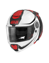 GIVI X27 Mod Dimension motocicleta Casco integral modular - L / NEGRO BLANCO ROJO - CASCO