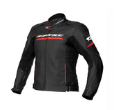 SPYKE - GIACCA IN PELLE IMOLA EVO 2.0 NERO/ROSSO FLUO