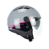 CGM 116G AIR BICO Jet Scooter Casco Gris Fucsia Flúor
