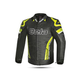 BELA - Chaqueta Piel Rocket man Negro/Amarillo Fluor - CHAQUETA