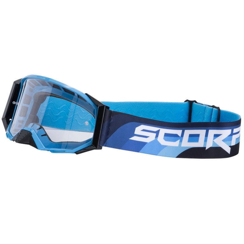 scorpion goggles SCORPION MOTOCROSS GOGGLES PLEXIGLAS TRANSPARENT BLUE BLACK E24 – SECURTEX MOTOR S.L (t/a MaximoMoto)