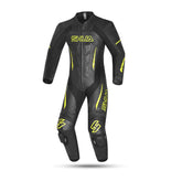 SHUA INFINITY 1 PIEZA HOMBRE MOTO TRAJE CUERO NEGRO/AMARILLO FLUOR (Maximo Moto S.L)