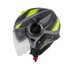 KAPPA KV37 EVO Motocicleta Cara Abierta Casco Gris Negro Mate Amarillo - CASCO