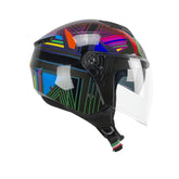 CGM 126S IPER DISCO Urban Moto Casco Verde Grafito Fucsia