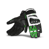 BELA ROCKET GUANTES CORTOS HOMBRE PIEL BLANCO VERDE NEGRO – Maximomoto ES