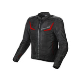 Veste textile Macna Orcano pour homme, gris foncé, noir et rouge. – Maximomoto ES