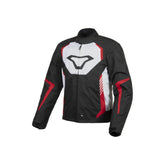 Veste textile imperméable de moto MACNA TAZAR, noire et rouge. – Maximomoto ES
