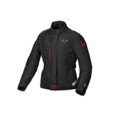 MACNA NIVALA Mujer Impermeable Textil Moto Chaqueta Negro Rojo