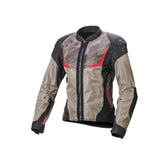 MACNA ORCANO Mujer Moto Textil Chaqueta Marrón Negro Rojo - CHAQUETA