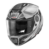 GIVI X27 Mod Motocicleta Integral Modular Casco Negro Plata - CASCO