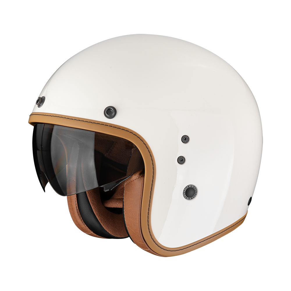 cream motorcycle helmet Color Beanie German Style Retro Half Shell Skull Cap Helmet, Adult Men Women Chopper Helmet for Cruiser Scooter Moped, Thin and Light Pilot Jet Helmets DOT Approved wicking faux suede interior SCORPION BELFAST EVO LUXE MOTORCYCLE