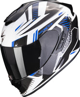 SCORPION - EXO 1400 EVO AIR SHELL Blanco-Azul – Maximomoto ES