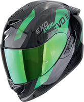 SCORPION FULL FACE HELMET EXO-1400 EVO II CARBON AIR PLATED BLACK GREEN – Maximomoto ES