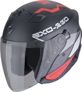 Scorpion EXO-230 BAND Open Face Jet Helmet Matte Black Red Silver – Maximomoto ES