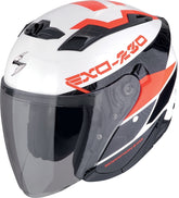 Scorpion EXO-230 BAND Open Face Jet Helmet White Black Red – Maximomoto ES