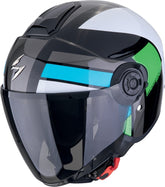 SCORPION EXO-CITY II BLUR Motorcycle Urban Jet Helmet Black White Green – Maximomoto ES