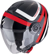 SCORPION EXO-CITY II RIVA Abierto Jet Casco Negro Rojo - CASCO